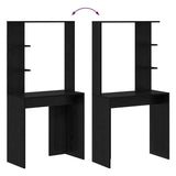Desk with Shelf Black Oak 78.5 x 37 x 154.5 cm Engineered Wood 869339