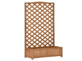 53L Garden Wooden Planter Box with Trellis Free Standing Flower Raised Bed with Lattice for Climbing T3398P313618