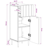 Bathroom Storage Cainet ZWOLLE Smoked Oak 30 x 31 x 79.5 cm 896390