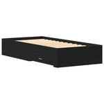 Bed Frame with Drawers Black oak 90 x 190 cm Engineered wood 3333992
