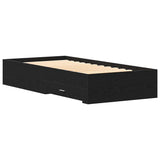 Bed Frame with Drawer Black Oak 90 x 200 cm Engineered Wood 3333989