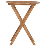 ZNTS Folding Garden Table 60 cm Solid Teak Wood 48993