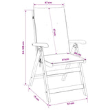 Reclining Garden Chairs 8 pcs Natural Solid Acacia Wood 3434476