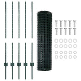 Welded Wire Fence 10 x 1 m PVC-Coated Steel Green Mesh 3335967