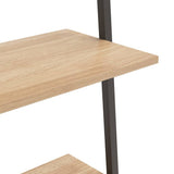 4-Tier Leaning Shelf Light Brown and Black 64x34x150.5 cm 336373