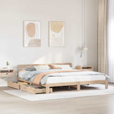 Bed Frame without Mattress 200x200 cm Solid Wood Pine 3309857