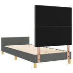 ZNTS Bed Frame Dark Grey 90x190 cm Fabric 3344691