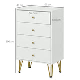 Tall Chest of Drawers, 4-Drawer Dresser for Bedroom, Modern Storage Cabinets with Hairpin Legs, T3398P344338