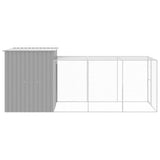Chicken Cage with Run Light Grey 165x455x181 cm Galvanised Steel 3189114