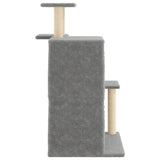 Cat Tree with Sisal Scratching Posts Light Grey 97 cm 172113