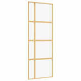 Sliding Door Gold 76x205 cm Clear ESG Glass and Aluminium 155190