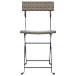 Folding Bistro Chairs 6 pcs Grey Poly Rattan and Steel 3152119