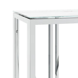 Console Table Silver 110x30x70 cm Stainless Steel and Glass 350027