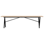 ZNTS Coffee Table X-Frame 160x40x45 cm Solid Wood Pine and Steel 3282690