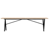 ZNTS Coffee Table X-Frame 160x40x45 cm Solid Wood Pine and Steel 3282690