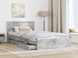 Bed Frame with Drawer Concrete Grey 100 x 200 cm Engineer Wood 3410738