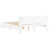 Bed Frame White Engineered wood Double Modern Bed Frame 3207497