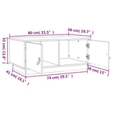 Coffee Table Grey 80x50x35 cm Solid Wood Pine 818252