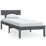 Bed Frame without Mattress Grey Solid Wood 100x200 cm 810139