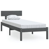 Bed Frame without Mattress Grey Solid Wood 100x200 cm 810139