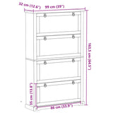 Shoe Cabinet "Corona" 99x32x163,5 cm Solid Wood Pine 4002787