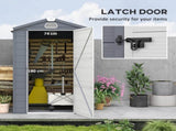 4.4ft x 6.2ft Aluminium Frame and Plastic Wall Shed, with Foundation - Grey T3398P325276
