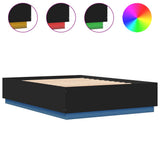 Bed Frame with LED without Mattress Black 160x200 cm 3209598