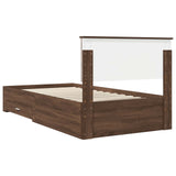 Bed Frame Brown Oak and Silver 100 x 200 cm Engineered Wood 3410937