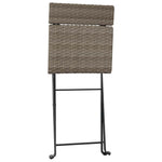 Folding Bistro Chairs 6 pcs Grey Poly Rattan and Steel 3152119