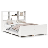 Bookcase Bed without Mattress White 140x200 cm Solid Wood 3323807