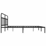 Metal Bed Frame without Mattress with Headboard Black 193x203cm 352584