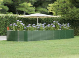 Garden Raised Bed Green 367x140x68 cm Galvanised Steel 319103