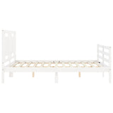 Bed Frame without Mattress White 160x200 cm Solid Wood 3194062