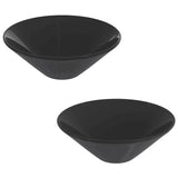 Wash Basins 2 pcs Gloss Black 42x14 cm Ceramic 42000314