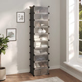 Shoe Rack Black Polypropylene, Steel Tall Shoe Rack Rectangular 340560