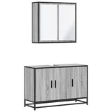 2 Piece Bathroom Furniture Set Grey Sonoma Engineered Wood 3300893