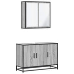 ZNTS 2 Piece Bathroom Furniture Set Grey Sonoma Engineered Wood 3300893