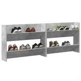 Wall Shoe Cabinets 2 pcs Concrete Grey 80x18x60 cm Engineered Wood 806750