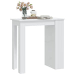 ZNTS Bar Table with Storage Rack High Gloss White 102x50x103.5 cm 809473