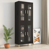 Hanging Wall Cabinet Black Engineered wood, glass Medium 812277