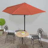 Balcony Parasol with Aluminium Pole Terracotta 300x155x223 cm Half 312503