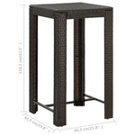 5 Piece Outdoor Bar Set with Armrest Poly Rattan Brown 3064807