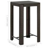 5 Piece Outdoor Bar Set with Armrest Poly Rattan Brown 3064807