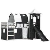 Bunk Bed without Mattress with Slide White and Black 90x200 cm 3284164