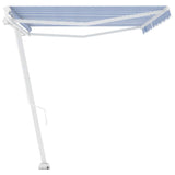 Freestanding Manual Retractable Awning 500x300 cm Blue/White 3069576