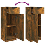 Bathroom Cabinet Smoked Oak 32x34x90 cm Engineered Wood 817057