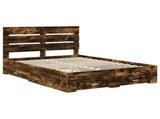 Bed Frame with Drawer Smoked Oak 150 x 200 cm Engineered Wood 3411962