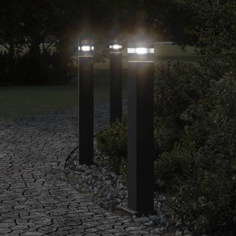 ZNTS Outdoor Floor Lamps 3pcs Black 80 cm Aluminium 4006396