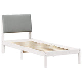 Bed frame White and light grey 75 x 190 cm Solid pine wood 878793