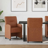 Dining Chairs with Wheels 2 pcs Brown 57 x 67 x 95 cm 42017840